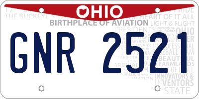 OH license plate GNR2521