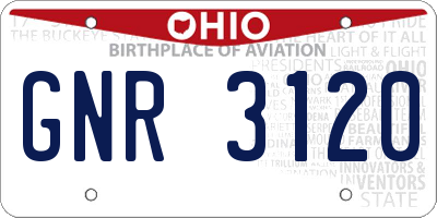 OH license plate GNR3120