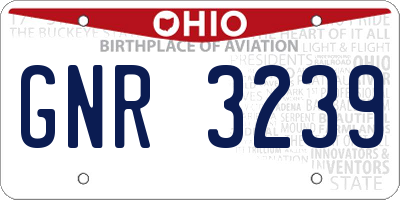 OH license plate GNR3239