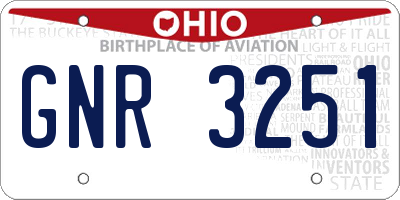 OH license plate GNR3251