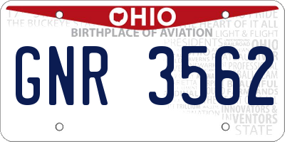 OH license plate GNR3562
