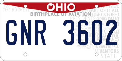 OH license plate GNR3602