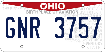 OH license plate GNR3757