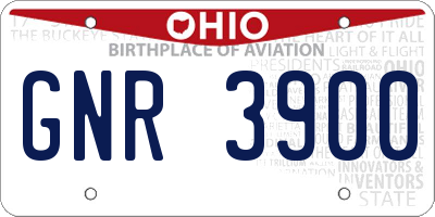 OH license plate GNR3900