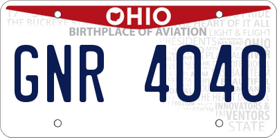 OH license plate GNR4040