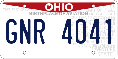 OH license plate GNR4041