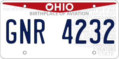 OH license plate GNR4232