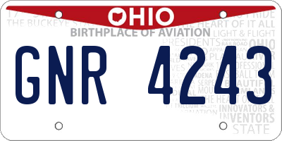 OH license plate GNR4243