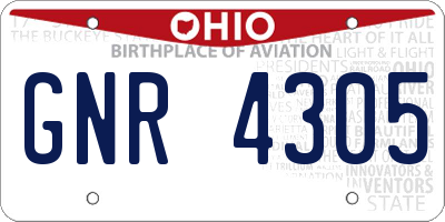 OH license plate GNR4305