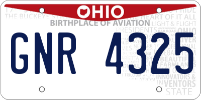 OH license plate GNR4325