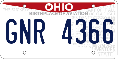 OH license plate GNR4366