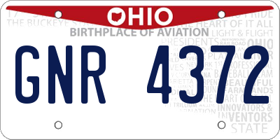 OH license plate GNR4372