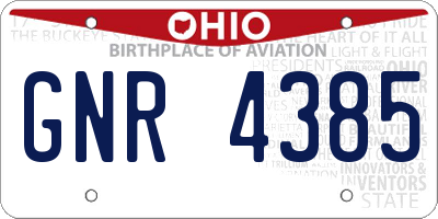 OH license plate GNR4385