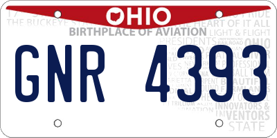 OH license plate GNR4393
