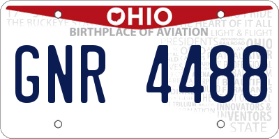 OH license plate GNR4488