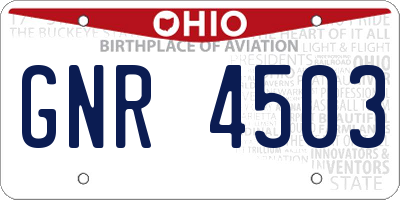 OH license plate GNR4503