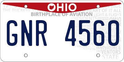 OH license plate GNR4560