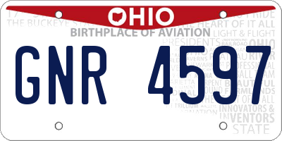 OH license plate GNR4597