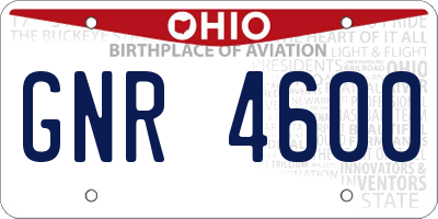 OH license plate GNR4600