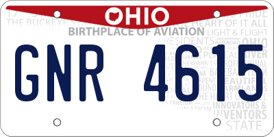 OH license plate GNR4615