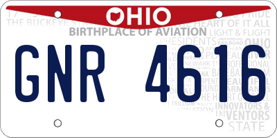 OH license plate GNR4616