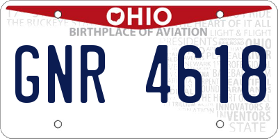 OH license plate GNR4618