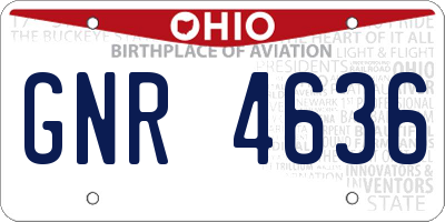 OH license plate GNR4636