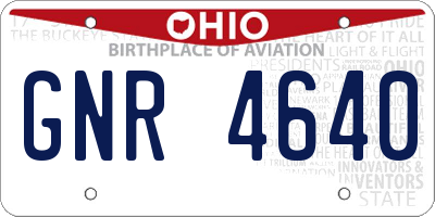 OH license plate GNR4640