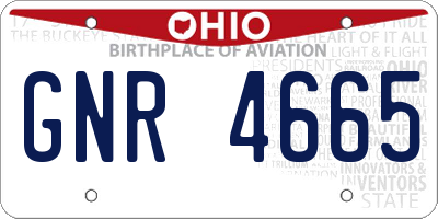 OH license plate GNR4665