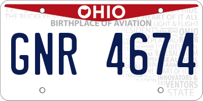 OH license plate GNR4674