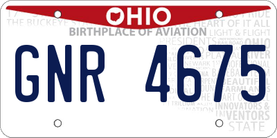 OH license plate GNR4675