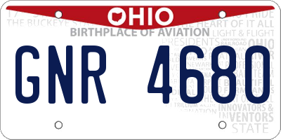OH license plate GNR4680