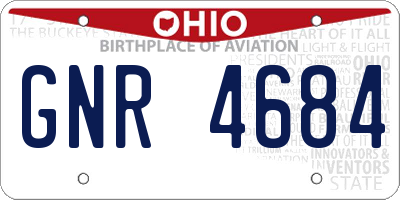 OH license plate GNR4684