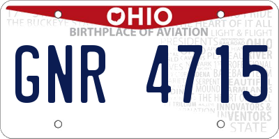 OH license plate GNR4715