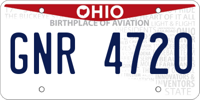 OH license plate GNR4720