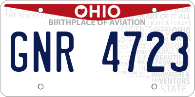 OH license plate GNR4723