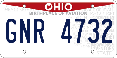 OH license plate GNR4732