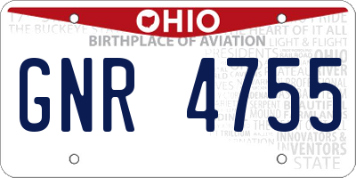 OH license plate GNR4755