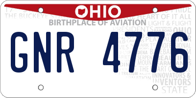 OH license plate GNR4776