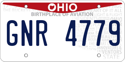 OH license plate GNR4779