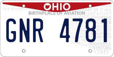 OH license plate GNR4781