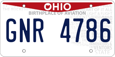 OH license plate GNR4786
