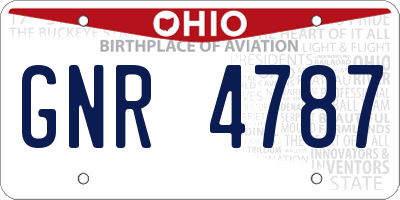 OH license plate GNR4787