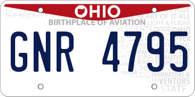 OH license plate GNR4795