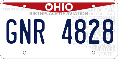 OH license plate GNR4828