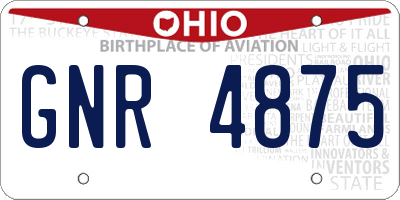 OH license plate GNR4875