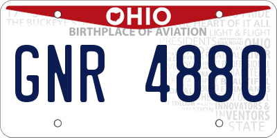 OH license plate GNR4880