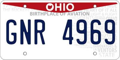 OH license plate GNR4969