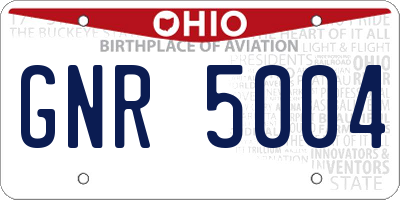 OH license plate GNR5004