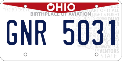 OH license plate GNR5031